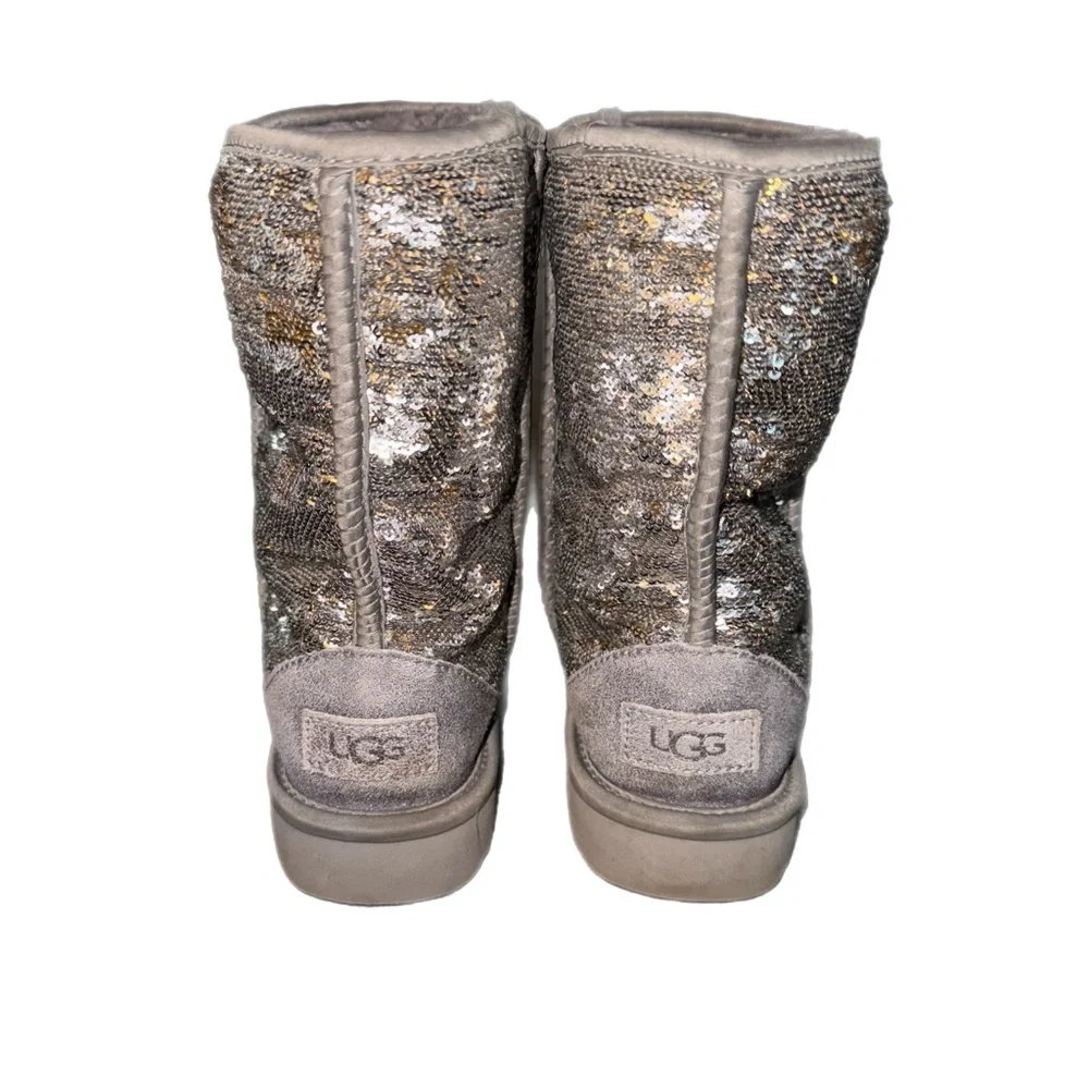 UGG Women's Sequin Silver and Gold Boots - Picture 2 of 3